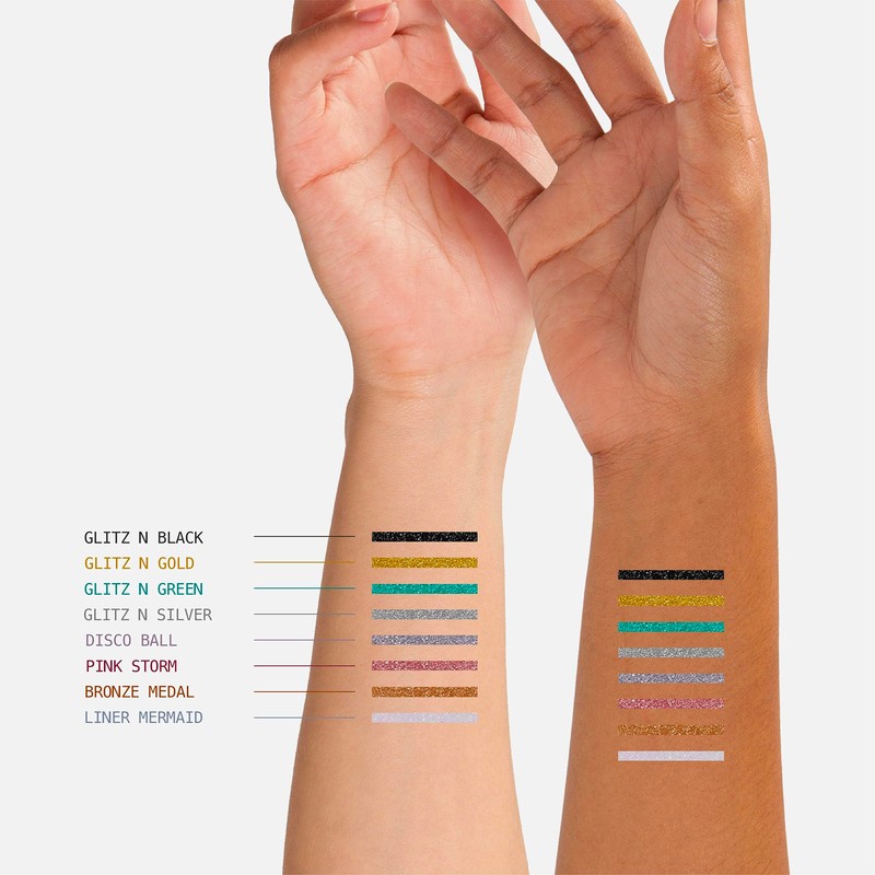 Ruby Kisses Bling Glitter Eyeliner, Glitz N' Gold