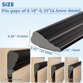 Wedge-Shape Window Weather Stripping Door Seal Strip 2Pcs×196” Black,Upgrade Black Foam to Block Light,Soundproofing,Winter Insulation,Noise Cancelling Inserts, Gap Filler for Exterior Front Door