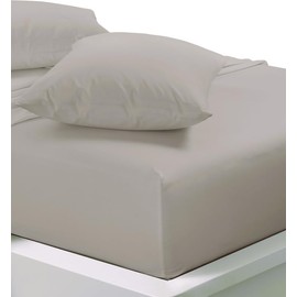 Fitted Sheet Double size Silver Soft, Deep Pocket, Wrinkle Free, Easy Care Poly Cotton (D silver)