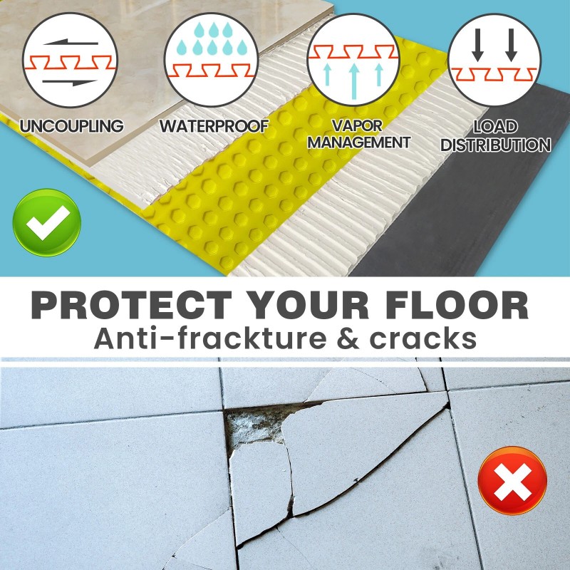 MAXKOSKO Waterproof Underlayment - 1/8" Tile Membrane - 54 Sq.