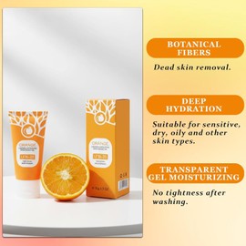 Charunee 2PCS Orange Enzyme Exfoliation Gel for Face and Body Whitening Facial Moisturizing Cleansing Blackheads Suitable for All Skin Types / 얼굴과 몸을 위한 Charunee 2PCS 오렌지 효소 각질 제거 젤 미백 얼굴 보습 클렌징 블랙헤드 모든 피부 타입에 적합합니다