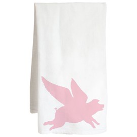 Live Nice Flying Pig - Hilarious Funny Joke Gag Pork - Farm Flour Sack Kitchen Tea Towel