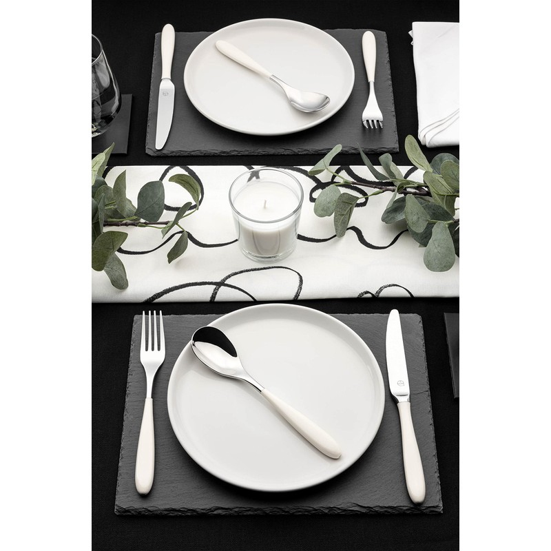 Grunwerg 2DF650W Dessert Forks, 18/10 Stainless Steel, White