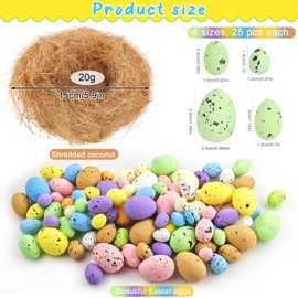 Ourdort Pack of 100 Foam Easter Eggs, Mini Painted Easter Eggs, Speckled Eggs, Decorative Easter Eggs, Easter Decoration for Spring School Home, Hunting Basket Fill Decoration