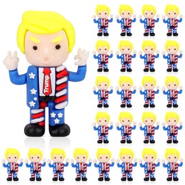 LMTGLDT 25 Pcs 4th of July Mini Donaldtrumps Figures Ornaments,Fun Miniature Independence Day Patriotic Figurines,4th of July Decorations Memorial Day Tiny Figurines Gifts for Home Office Table Decor