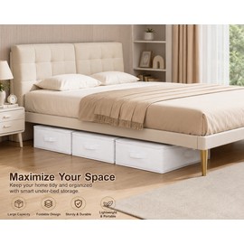 3 Pcs Foldable Storage Boxes for Clothes, Underbed Storage Organizer
