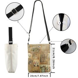 Vintage Jane Austen Bookish Gift Crossbody Bag Book Bag for Classic Novel Book Lover (Jane A CB EU)