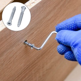 HEXATON Mounting Screws for Furniture Countersunk Head Hex Head 5 x 70 mm Pack of 50 Galvanised Steel Full Thread Confirmat Screws Countersunk Head with Hexagon Socket Furniture Screws Cabinet