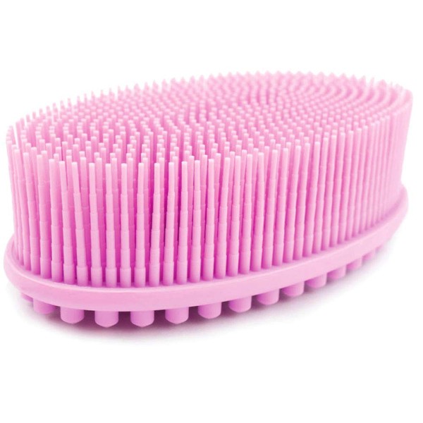 Avilana Exfoliating Silicone Body Scrubber Easy to Clean, Lathers Well, Eco Friendly, Long Lasting, And More Hygienic Than Traditional Loofah (Pink-Silicone)