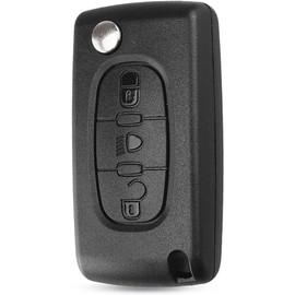 Citroen and Peugeot V4 3 Button Car Key Fob Case Cover Black