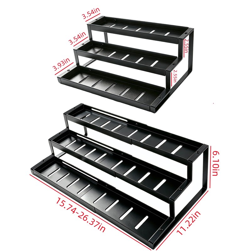 Expandable Can Rack Organizer for Pantry, 3-Tier Adjustable Can Storage