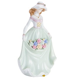 BRUBAKER Fine Woman Porcelain Figurine with Rose Dress