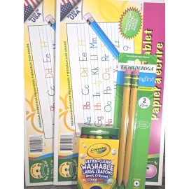 Bundle Of - 2- Writing Tablets / 2- Beginners Pencils / 1- 5 Pack Crayons *New*