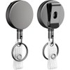Pack of 3 Retractable ID Card Holder Key Reel, Key