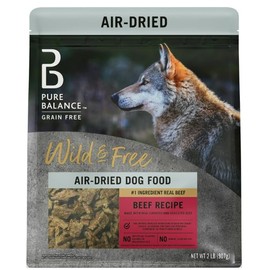 Pure Balance Air Dried Dog Food Beef Recipe for All Breeds, Grain Free Natural Nutrition with Grassfed Meat, High Protein Shredded Food for Sensitive Stomach, No Soy, No Corn, Dog Meal (2 LB, Beef)