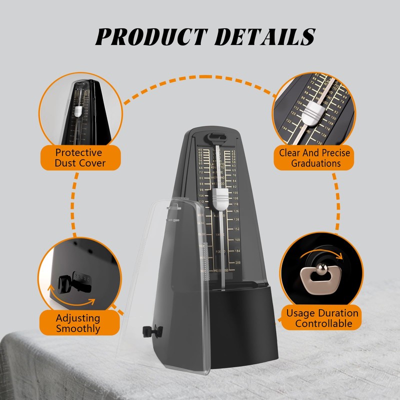 Defabee Mechanical Metronome with Loud Sound and Accurate Rhythm for
