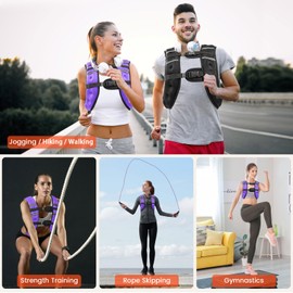 Poudee Weighted Vest, 8LB Weight Vest for Men Women, Body Weight Vests Adjustable with Reflective Stripe for Strength Training, Running, Training Workout, Jogging, Walking - 8LB, Purple