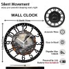 25cm Circular Iron Wall Clock with a Fern Frond Unfurling
