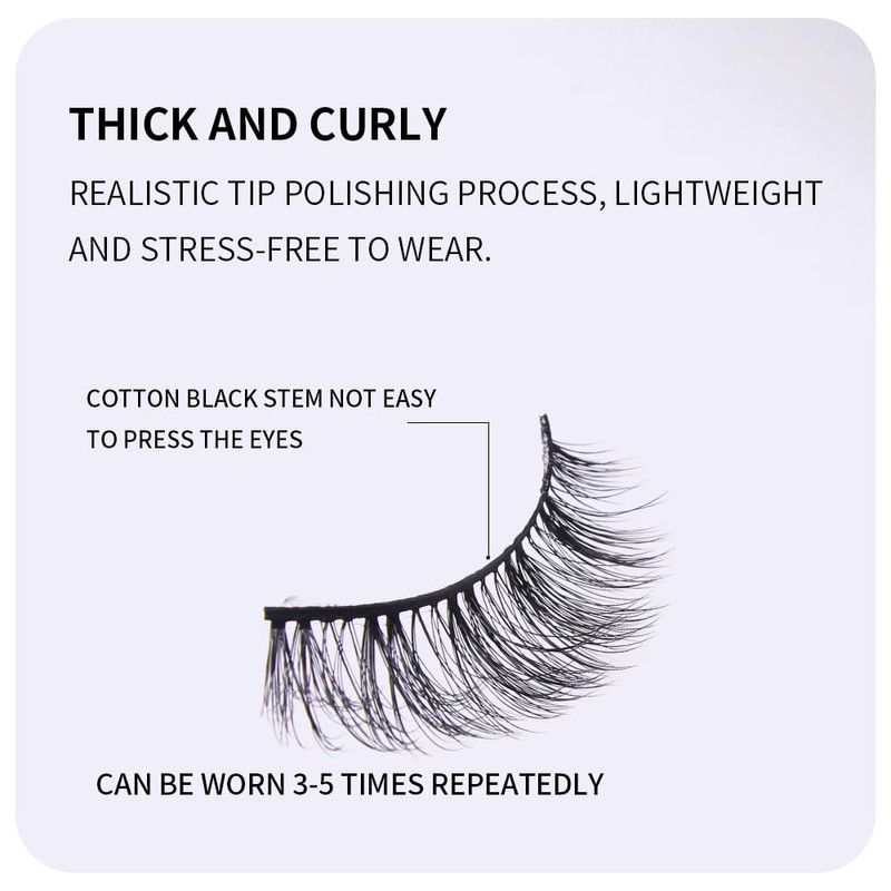 AKARA Natural Eyelashes, 7 Pairs, 3D False Eyelashes, Fake Lashes,