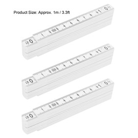 QANYEGN 3 Pack Folding Rulers, Multi Angle Architectural Scale Ruler, Plastic Linear Measurement Ruler for Carpentry Tile Laying