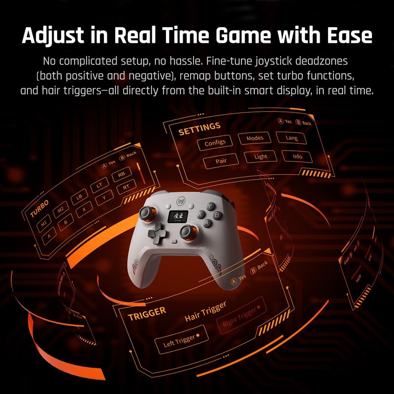 BIGBIG WON Wireless Gaming Controller with LCD Display – Hall