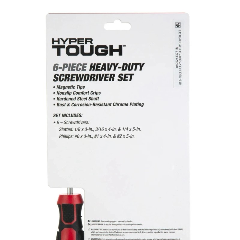 Hyper Tough 6 pc Screwdriver Set