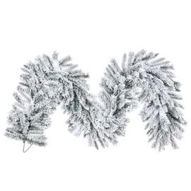 Vickerman 9' x 18" Flocked Utica Fir Artificial Unlit Garland with 270 Realistic Flocked PVC Tips