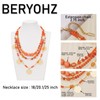 BERYOHZ Royal Multi-Layer Glass Pendant Bib Necklace Summer Boho Choker