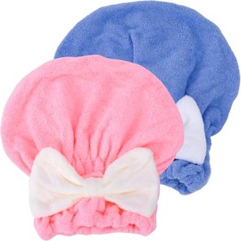 2 toallas de pelo para mujer, gorras de microfibra suave para secar el cabello con lazo, toallas superabsorbentes de secado rápido, para ducha, baño, 