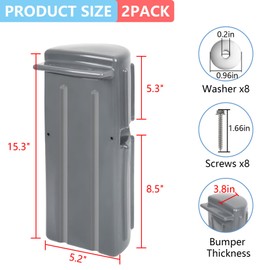 Dock Bumpers 2 Pack,Dock Fenders Bumper,Marine Dock Bumpers,Inflatable Dock Protection Boat Dock Bumpers Dock Bumper Guards Boat Dock Guards for Docking Includes Mounting Hardware(Grey)