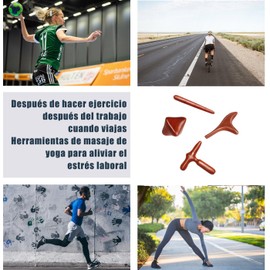 4PC Kit de Masaje Gua Sha de Madera con Rodillo Facial - Terapia Tailandesa para Relajación Muscular - Alivio de Estrés y Dolor de Espalda - Automasaje Corporal y Facial (4PC)