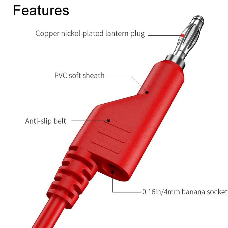 Greluma Pack of 2 Banana for Test Hook Test Leads,