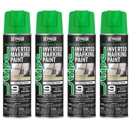 20-968 Seymour Stripe 9-Series Inverted Ground Marking Paint, Fluorescent Green net 17oz. (Pack of 4)