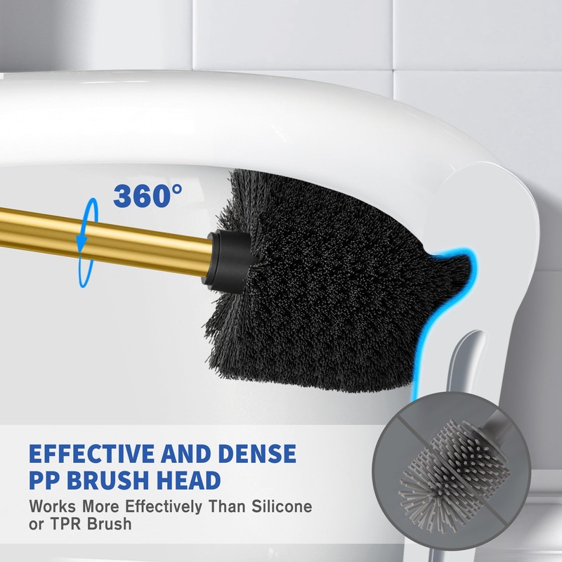 Toilet Brush and Holder, 2 Pack Toilet Brush Stainless Steel,