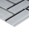 White Glass Mirror Beveled Herringbone 2'' x 4'' Tile Kitchen