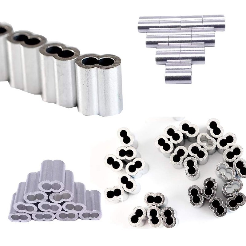 Pack of 100 2.5 mm Aluminium Double Sleeves Crimping Loop