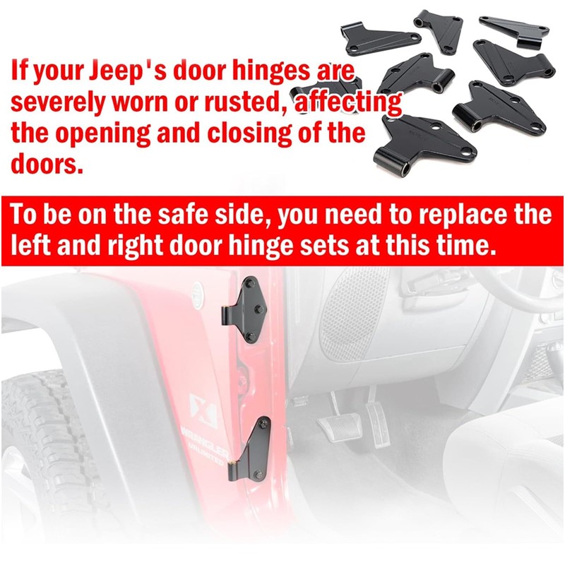 ETL INDUSTRIES Door Hinges Kit for Jeep Wrangler JK JKU