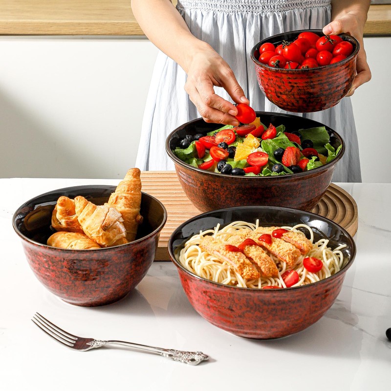 Hasense Mixing Bowls, 2.1/1.5/1.0/0.5 Qt, Nesting Bowls for Cooking, Baking,