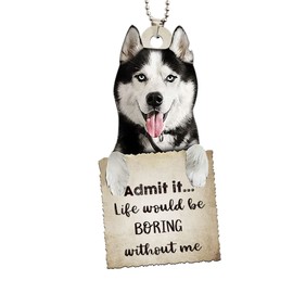 Car Hanging Ornament Cute Dog Car Decor for Rearview Decorations,Acrylic Flat Car Accessories for Men & Women (Dog B)