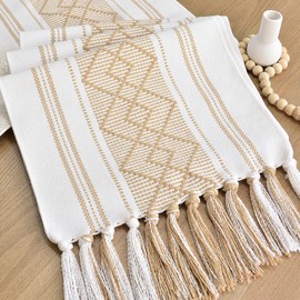 Boho Table Runner with Tassels for Boho Nordic Home Decor 14x72 Inch
