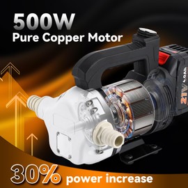 Poafamx DEF Transfer Pump, 10GPM 500W Diesel Exhaust Fluid Pump with 4.0Ah Battery, Cordless Electric Self Priming Water Pump, Diaphragm Pump for Urea, Fuel, Acidic or Alkaline Chemical Liquids