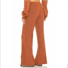 SNDYS Revolve Orange High Waist Ribbed Knit Flare Pants Hendrix Women XS NEW