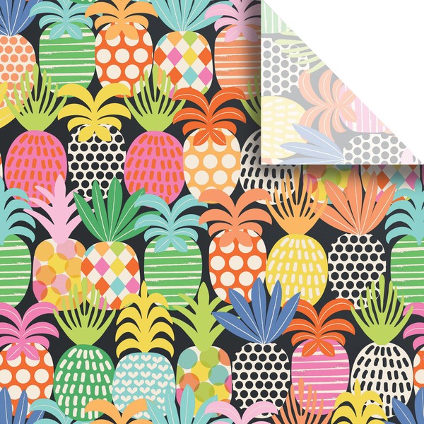 JILLSON & ROBERTS 20" x 30" Printed Gift Tissue Gift Wrapping Supplies, Pineapple Pop, 4 Folded Sheets