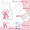 MotiMind 12 Pcs Pink Bow Clear PVC Gift Bag with