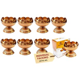 Craftsman 20 Pc Set of Pure Virgin Brass Diwali Puja Jyoti Diya Indian Pooja Oil Lamp Dia Deepawali Diya/Oil Lamp/Candle Tea Light Holder/Diwali Decoration. Indian Gift Items