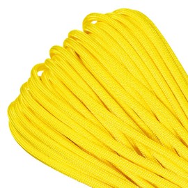 Paracord Planet Genuine Type III 550lb Paracord – Nylon Cord in Solid, Multi, and Reflective Colors – Yellow (10 ft)