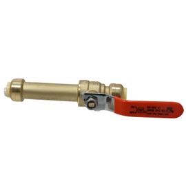1 Piece XFITTING 1/2" Push Fit Slip Ball Valve, Full Port, 1/4 Turn, Certified to NSF ANSI61, Brass, Plumbing Fitting for Copper, Pex, CPVC, 1 Pack