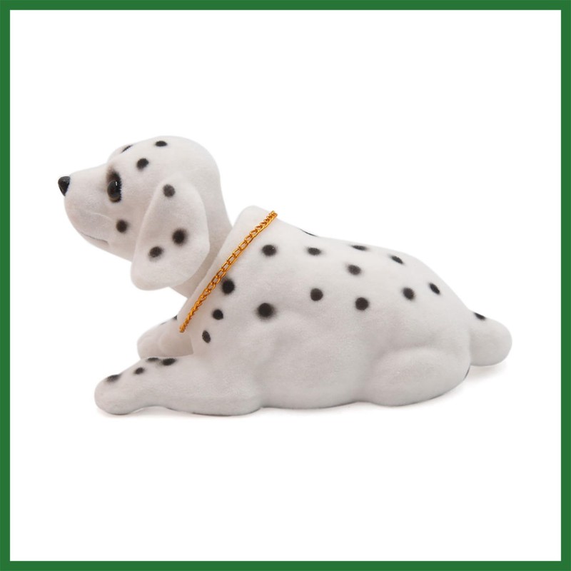 Motoforti White Dalmatian Shaped Shaking Head Nodding Dog Decoration for