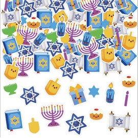 JarThenaAMCS 500Pcs Hanukkah Foam Stickers Menorah Dreidel Star Decals Self-Adhesive Stickers for Chanukah Party DIY Crafts Greeting Cards Making Supplies