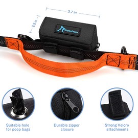 PuppyDoggy 1 Pack Poop Bag Holder for Dogs & Cats Waste Bag Dispenser Pouch with 1 Roll of Free Poop Bags - Dog Leash Accessory & Bicycle (Pink)